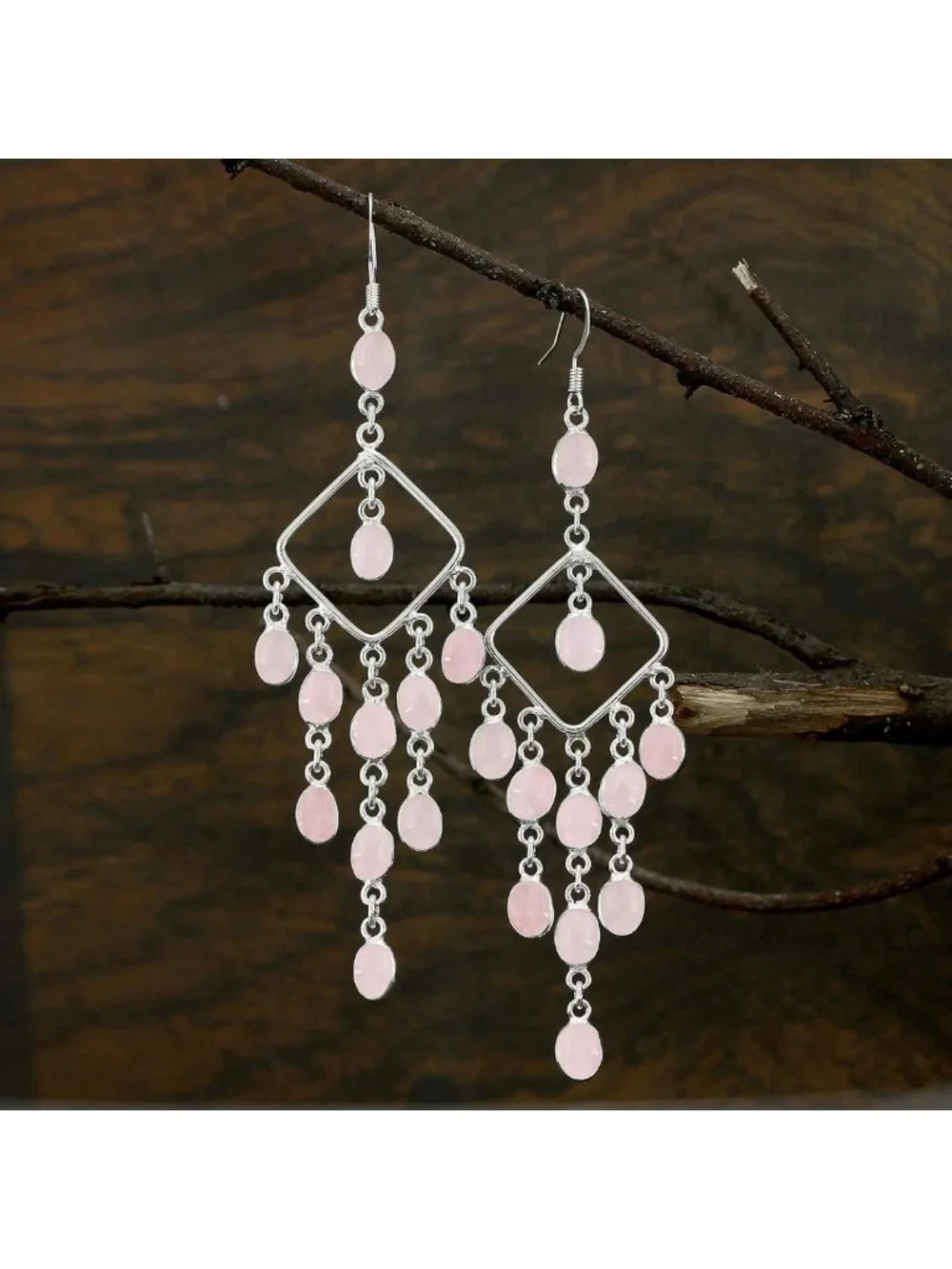 Handmade Boho Gemstone Dangle Earrings - 925 Silver Plated Birthstone Jewelry